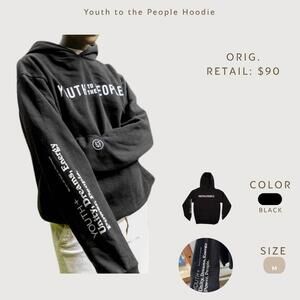 Youth to the People Black Hoodie, Size M